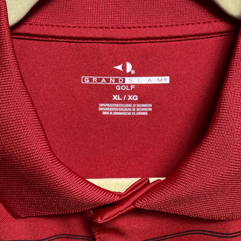 Grandslam golf mens polo sz XL red strip - Picture 3 of 3